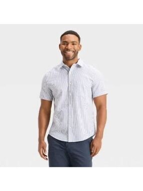 Ben Sherman Seersucker Men's Classic Striped Short Sleeve Shirt Sz Small
